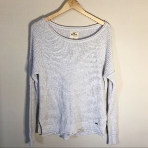 Hollister Heathered Light Gray Knit Sweater